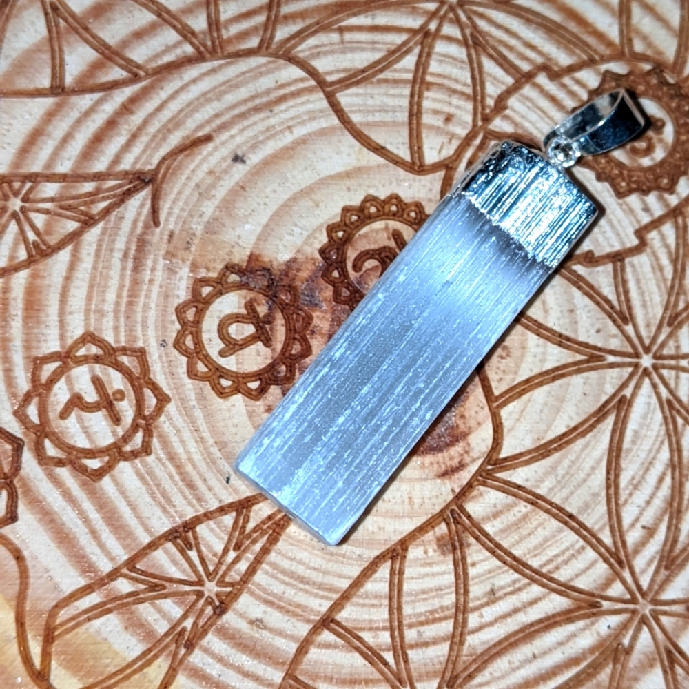 Selenite & Silver Plated Pendant